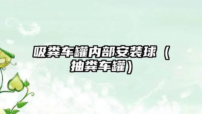 吸糞車罐內(nèi)部安裝球（抽糞車罐）